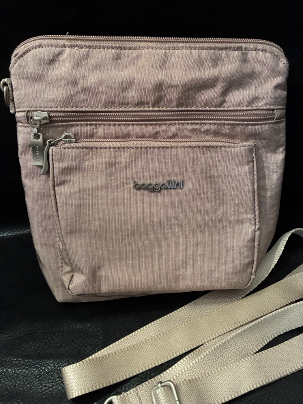 Baggallini Blush Pink Nylon Crossbody with Front Pocket
